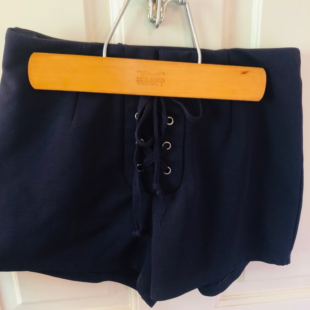 💙Navy “Black Swan” tie-up shorts